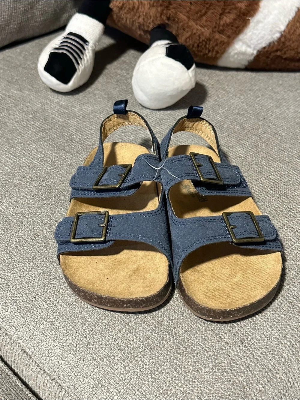 OshKosh B'gosh Kids Navy Blue Double-Buckle Slingback Sandals